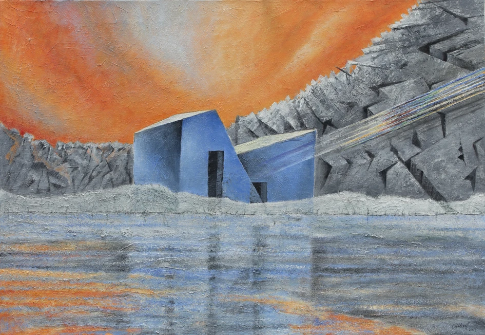 Malerei einer Talstation