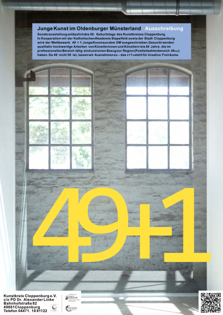 Plakat zur Ausstellung 49 + 1. Junge Kunst im Oldenburger Münsterland
